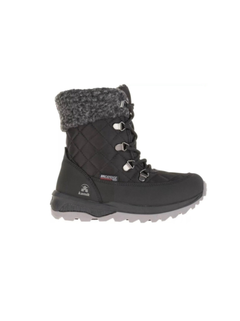 Kamik Libra Kids Black Gray Waterproof Insulated Snow Boots Size 1 NWT